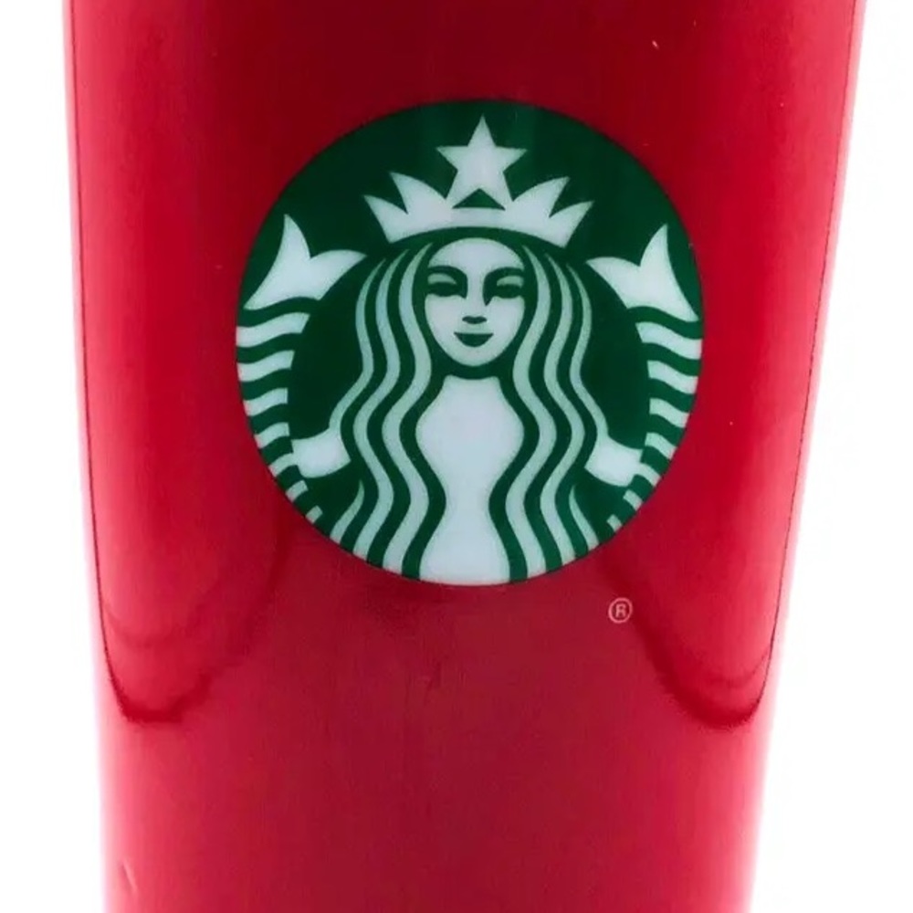 STARBUCKS travel mug ceramic coffee holiday cup 11 oz NWOT 2017 - Picture 3 of 5